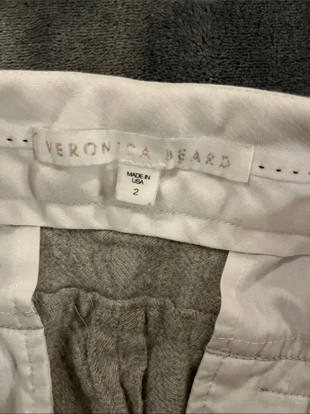 Veronica Beard Light Gray wool Cropped Pants